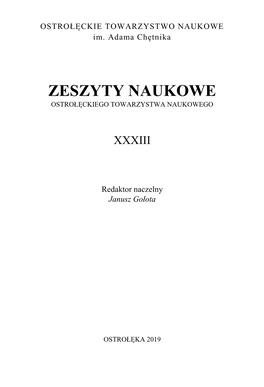 Zeszyty Naukowe Ostrołęckiego Towarzystwa Naukowego