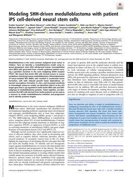 Medulloblastoma with Patient Ips Cell-Derived Neural Stem Cells