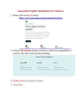 Anaconda, Spider and Rstudio Installation for Windows