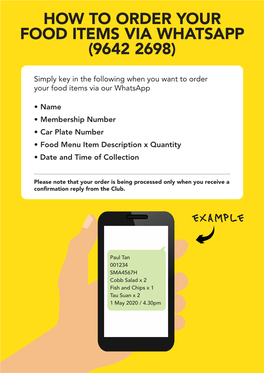 How to Order Your Food Items Via Whatsapp (9642 2698)