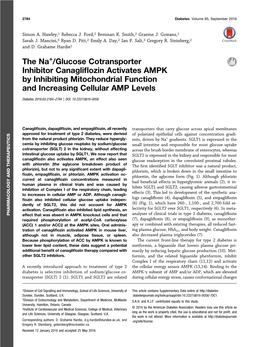 The Na+/Glucose Cotransporter Inhibitor Canagliflozin Activates