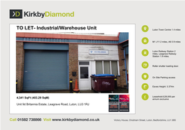 Industrial/Warehouse Unit Luton Town Centre 1.4 Miles