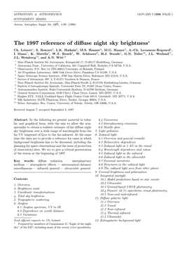 The 1997 Reference of Diffuse Night Sky Brightness