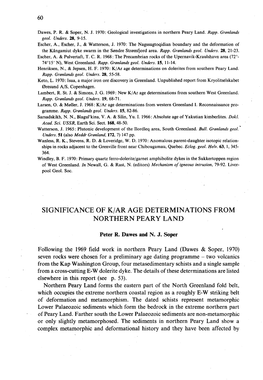 Significance of K/Ar Age Determinations from Northern Peary Land