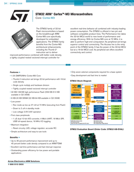 STM32 ARM® Cortex™-M3 Microcontrollers Core: Cortex-M3