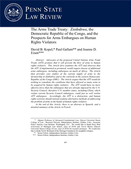 The Arms Trade Treaty: Zimbabwe, the Democratic Republic of the Congo, and the Prospects for Arms Embargoes on Human Rights Violators