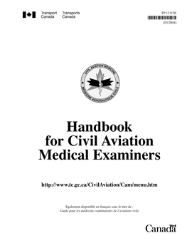 Handbook for Civil Aviation Medical Examiners