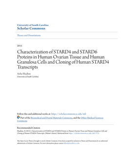 Characterization of STARD4 and STARD6 Proteins in Human