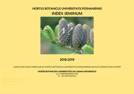 Hortus Botanicus Universitatis Posnaniensis Index Seminum