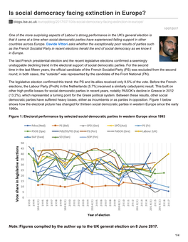 Is Social Democracy Facing Extinction in Europe?