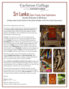 Sri Lanka:Outer Travels, Inner Explorations