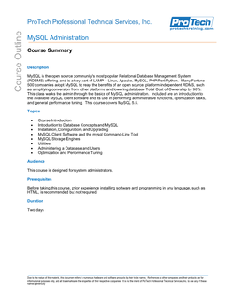 Mysql Administration