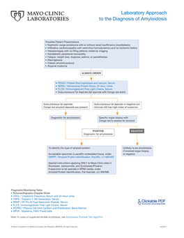 Laboratory Approach to the Diagnosis of Amyloidosis