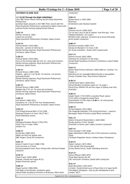 Radio 3 Listings for 2 – 8 June 2018 Page 1 of 20 SATURDAY 02 JUNE 2018 (Conductor)