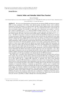 Galactic Stellar and Substellar Initial Mass Function1