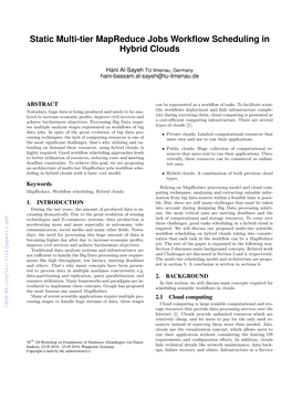 Static Multi-Tier Mapreduce Jobs Workflow Scheduling in Hybrid