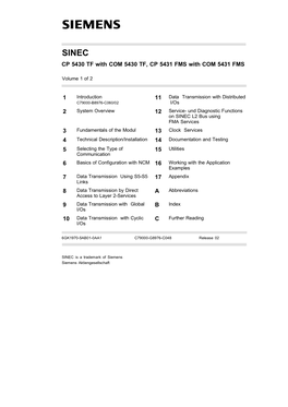 SINEC CP 5430 TF with COM 5430 TF, CP 5431 FMS with COM 5431 FMS