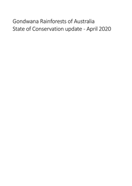Gondwana Rainforests of Australia State of Conservation Update - April 2020 © Commonwealth of Australia 2020
