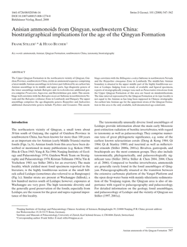 Anisian Ammonoids from Qingyan