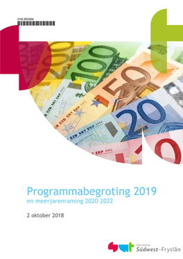 Programmabegroting 2019 En Meerjarenraming 2020-2022