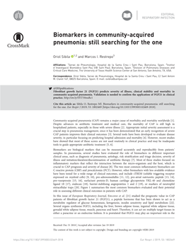 Biomarkers in Community-Acquired Pneumonia: Still Searching for the One