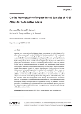 On the Fractography of Impact-Tested Samples of Al-Si Alloys for Automotive Alloys Alloys for Automotive Alloys