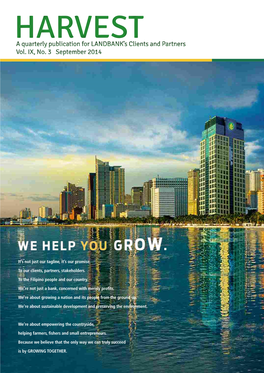 A Quarterly Publication for LANDBANK's Clients and Partners