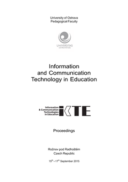 Information and Communication Technology in Education