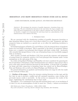 Arxiv:1705.01562V2 [Math.RA] 7 Apr 2018 Rvosykonrslsi Nvtbe Nti Eto Esmaieth Summarise So We Exposition, Section Made