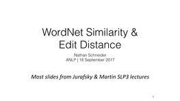 Wordnet Similarity & Edit Distance