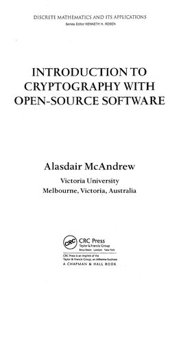 Introduction to Cryptography with Open-Source Software