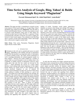 Time Series Analysis of Google, Bing, Yahoo! & Baidu Using Simple