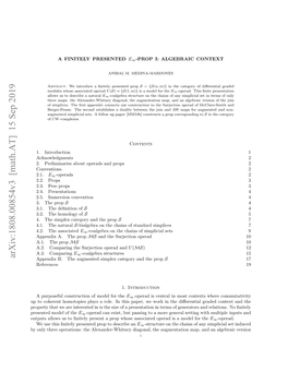 Arxiv:1808.00854V3 [Math.AT] 15 Sep 2019