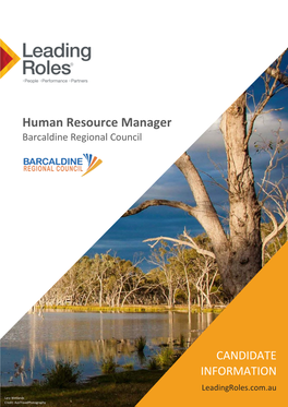 Human Resource Manager Barcaldine Regional Council