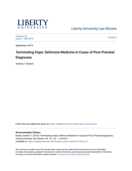 Defensive Medicine in Cases of Poor Prenatal Diagnoses