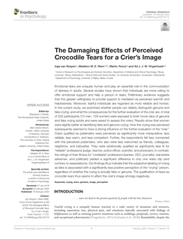 The Damaging Effects of Perceived Crocodile Tears for a Crier’S Image