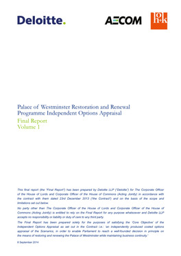 Independent Options Appraisal Final Report Volume 1