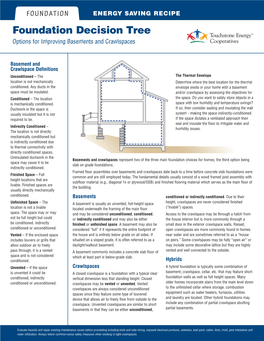 Foundation Decision Tree Options for Improving Basements and Crawlspaces