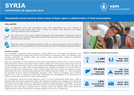 SYRIA Mvam Bulletin 29: September 2018