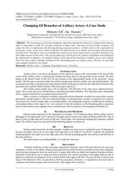 Clumping of Branches of Axillary Artery-A Case Study