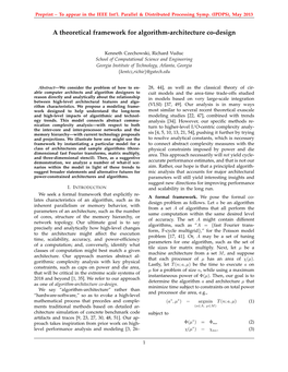A Theoretical Framework for Algorithm-Architecture Co-Design