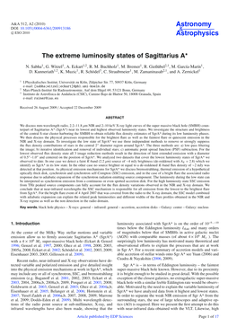 The Extreme Luminosity States of Sagittarius A*