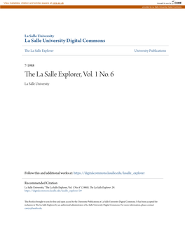 The La Salle Explorer, Vol. 1 No. 6 La Salle University