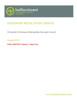 Stockport Retail Study Update, 2014 Volume 1