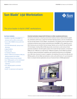 Sun Blade™ 150 Workstation