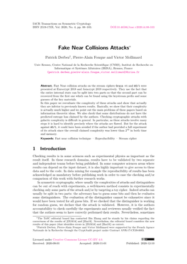 Fake Near Collisions Attacks∗