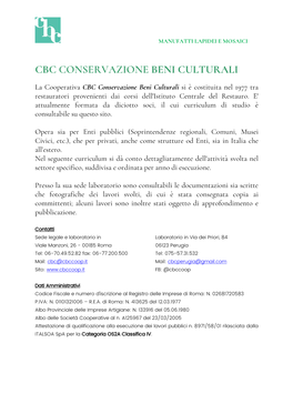 Cbc Conservazione Beni Culturali