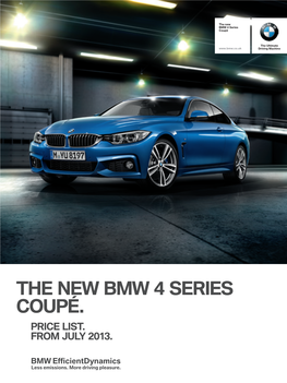 THE NEW BMW 4 Series Coupé. Price List