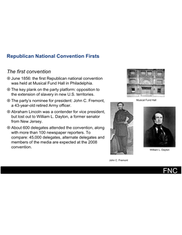 Republican National Convention Firsts