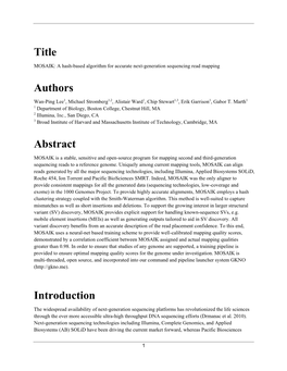 Title Authors Abstract Introduction